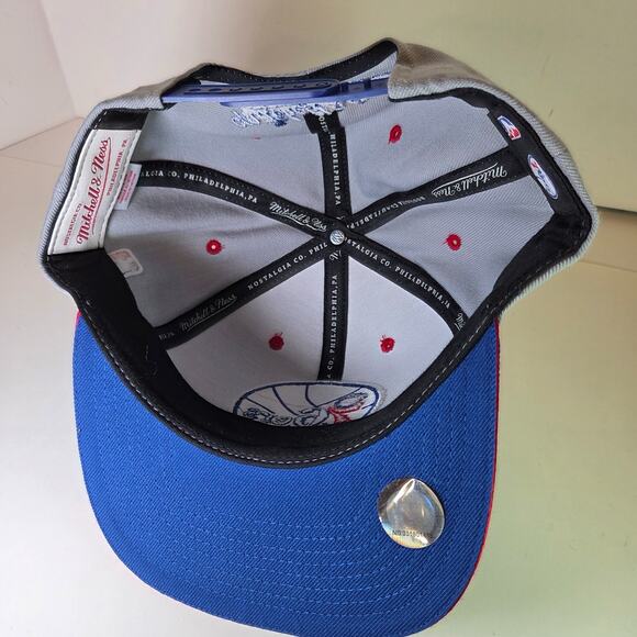 Philadelphia 76ers Mitchell & Ness Snapback Hat Gray Blue Red NBA - Picture 6 of 10